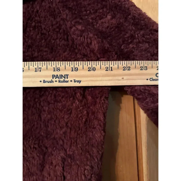 Pendleton Burgandy Sherpa pull over pleaid wool accents L - Picture 7 of 10